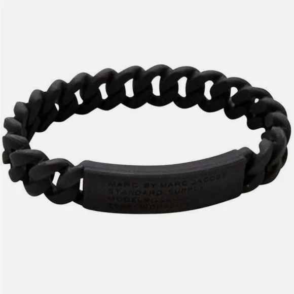 2 NWT Marc by Marc Jacobs Black Silicone Charm Bracelet & Braided Bracelet - Picture 7 of 7